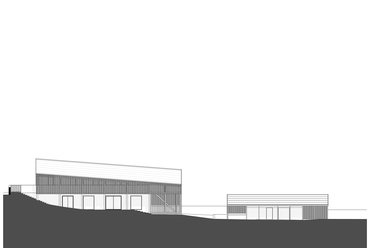 Pilisi Len Látogatóközpont – Délkeleti homlokzat – Tervező: Hőnich Richárd, Nagy Péter (építész stúdió)