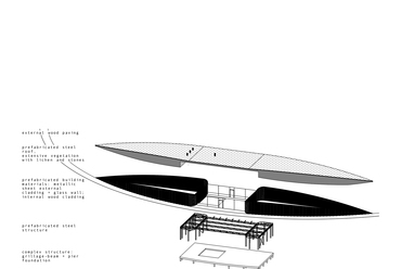 Iceland Cave Tower – Terv: Minusplus 2020. – Visitor center robbantott ábra