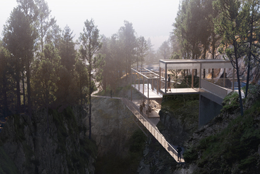Kilátó és meditációs terasz, Ova da Bernina-szurdok ötletpályázat, Építészet: Hódi Péter, 2021
