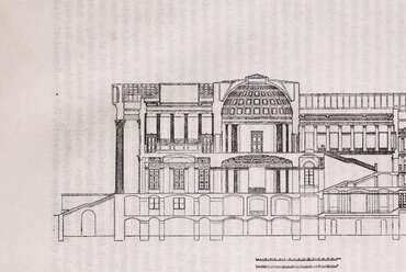 Budapest, a Nemzeti Múzeum keresztmetszete, tervező: Pollack Mihály (Zádor: A magyarországi klasszicizmus építészetének története, 1943, 71. o.)