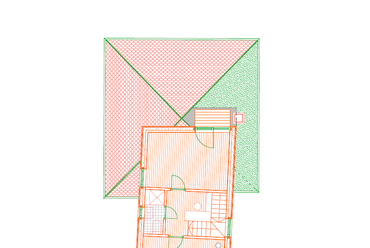 Lakóház bővítése Solymáron – emeleti alaprajz – tervező: AU Műhely 