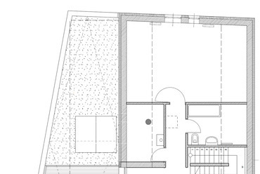 	R36 családi ház – új alaprajz, emelet – tervező: Béres Építésziroda