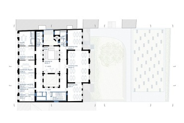 A Hetedik Műterem terve a Tranzit Ház Közösségi Tér és Képzési Központ Építészeti Tervpályázaton - második emelet