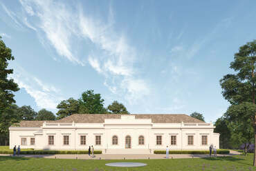A felújításra váró Meszlényi-kastély és parkjának látványtervei. Forrás: Facebook