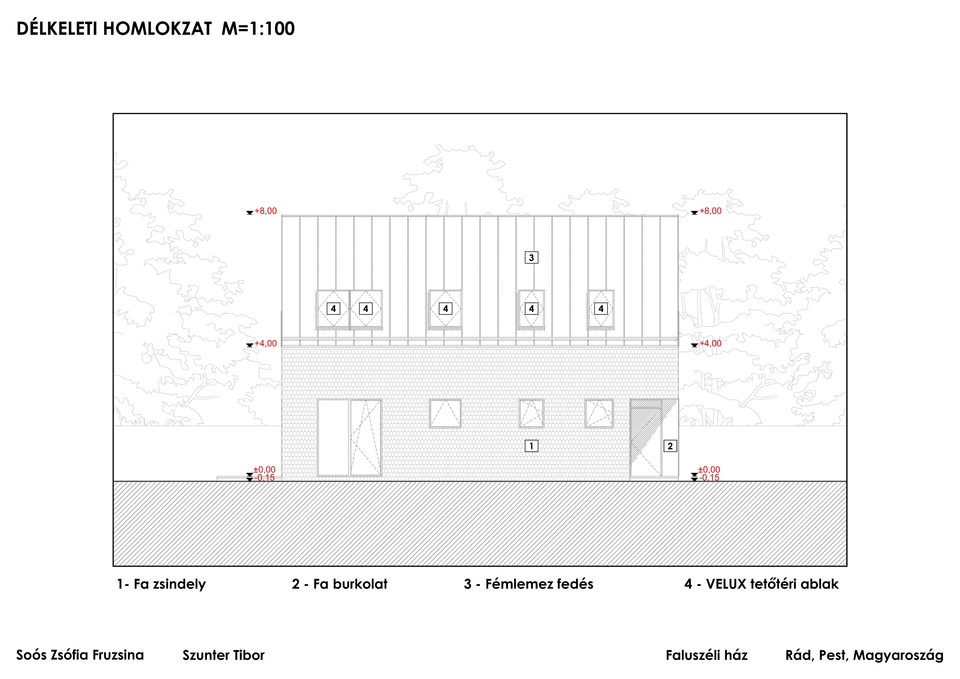 Faluszéli ház terve Rádon, Tervezők: Soós Zsófia Fruzsina, Szunter Tibor