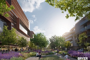 Zugló Városközpont – Zaha Hadid Architects – látványterv. Forrás: Bayer Construct