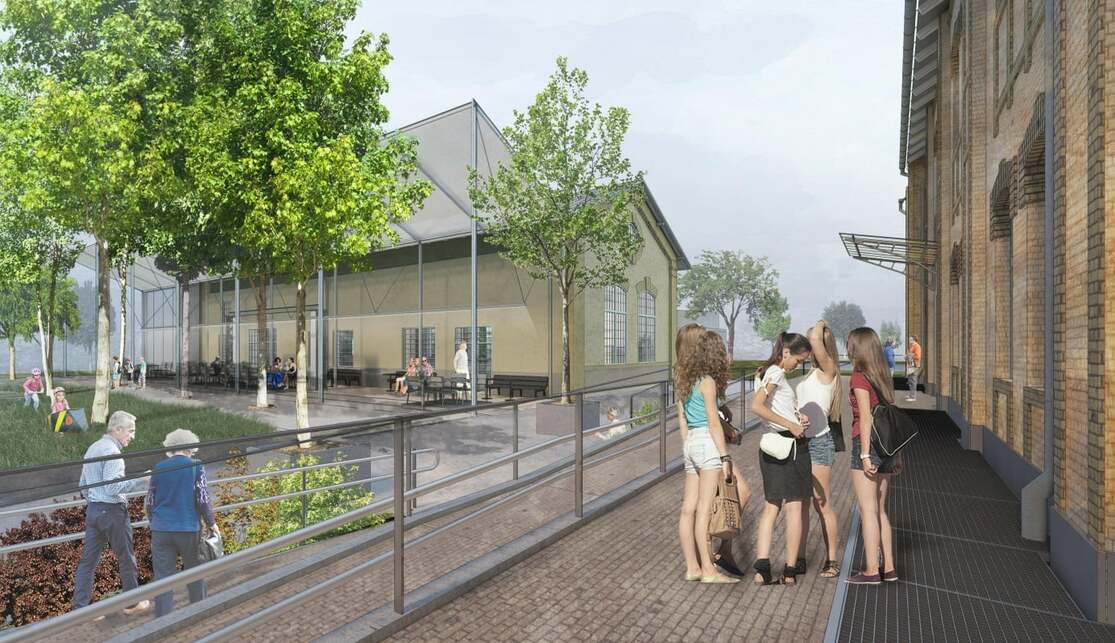 A megmentendő épületek és körülöttük a tervezett új múzeumkert. Forrás: Vitézy Dávid Facebook