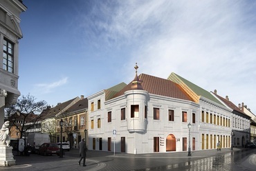 A leendő konferenciaközpont a Szentháromság téren. Forrás: RAPA Architects, látványterv: Császár Szabolcs