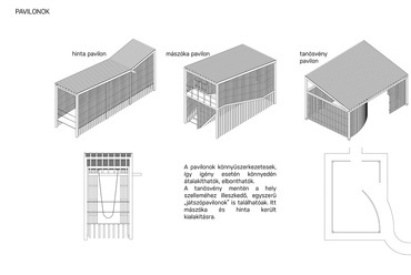 A 12Raszter Mérnökiroda építészeinek elismerésben részesült terve a badacsonyi pályázaton - pavilonok