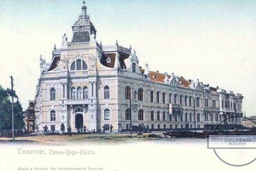 Temes–Béga palota, Temesvár, Tervező: Baumhorn Lipót, Forrás: Wikipedia Commons, 1902-ből származó képeslap