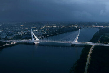 Az Új Duna-híd látványterve. Tervező: UNStudio, Buro Happold, forrás: bfk.hu	