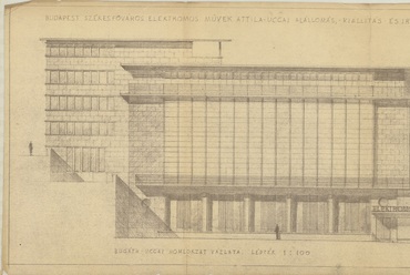 Az ELMŰ Attila úti állomásának terve, Tervező: Györgyi Dénes.,  Forrás: ELMŰ Archívum