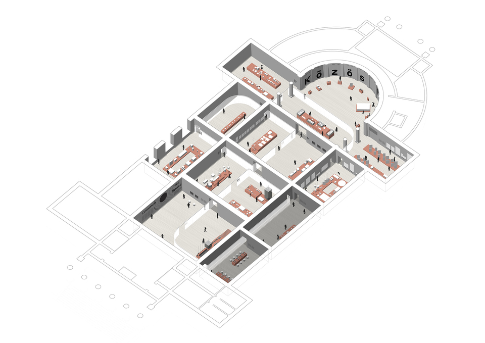 Közös tér – II. Ipar- és Tervezőművészeti Nemzeti Szalon. Kurátor: Szilágyi B. András. Intalláció: Hetedik Műterem. Grafika: SUBMACHINE. 