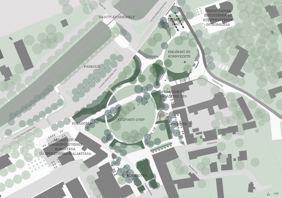 A balatonboglári Vörösmarty tér tájépítészeti megújítása, átfogó koncepció