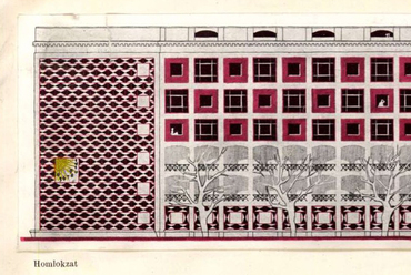 Mikolás Tibor: Lakóépület az óbudai Dunaparton – mester: Janáky István. Forrás: Magyar Építőművészet, 1955, 1-2. szám. | Arcanum Digitális Tudománytár