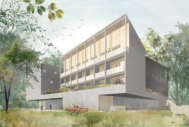 A dmb műterem megvételt nyert terve a Debreceni Egyetem innovációs oktatószálloda-tervpályázatán