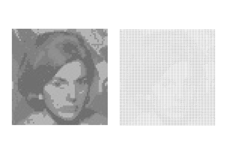 baukuh: Emlékezet Háza, Milánó, Pixelizált portré és a hozzá társított mátrix