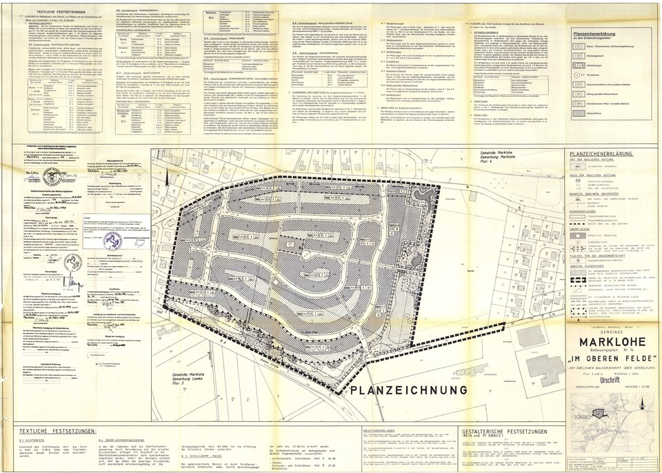 Marklohe, Im oberen Felde, szabályozási terv, 1995
