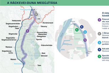 Térképen a Ráckevei-Duna tervezett megújítása. Forrás: BFK