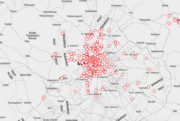 Az Építészfórum kortárs építészeti térképe – Budapest feldolgozottsága