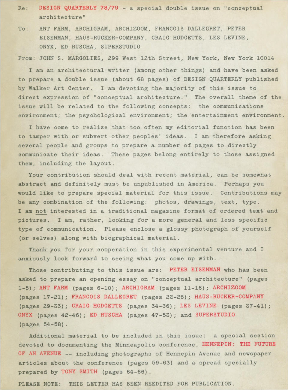 Design Quarterly, 78/79, Conceptual Architecture (1970)