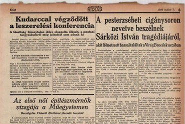 Interjú Fleischl Etelkával „az első női építészmérnökkel” vizsgája kapcsán, Magyar Hírlap 1929. május 7. Forrás: ADT Arcanum 