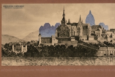 Lux Kálmán elméleti rekonstrukciója, rajta a palota korabeli sziluettjével összehasonlítva, Kép forrása: architextura.hu, skyscrapercity, felhasznaló: varpad