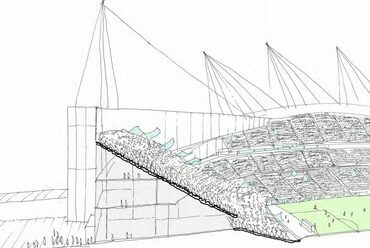 A stadion bővítési terve, korai koncepció. Forrás: Manchester City FC