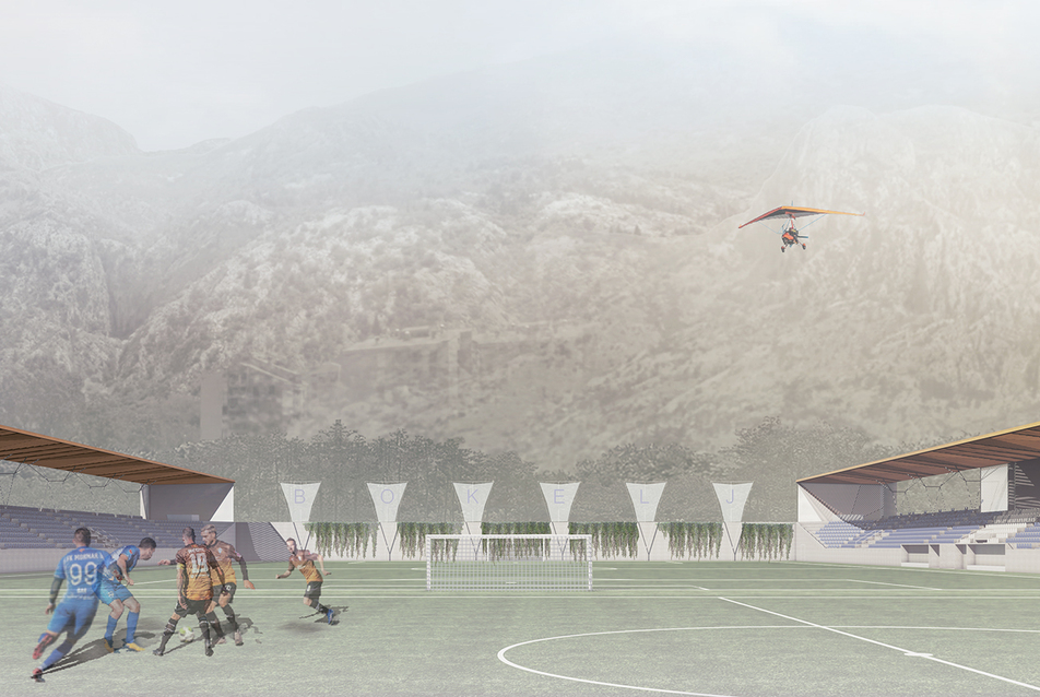 Az A4 Stúdió harmadik díjas terve a kotori FK Bokelj futball stadion tervpályázatán