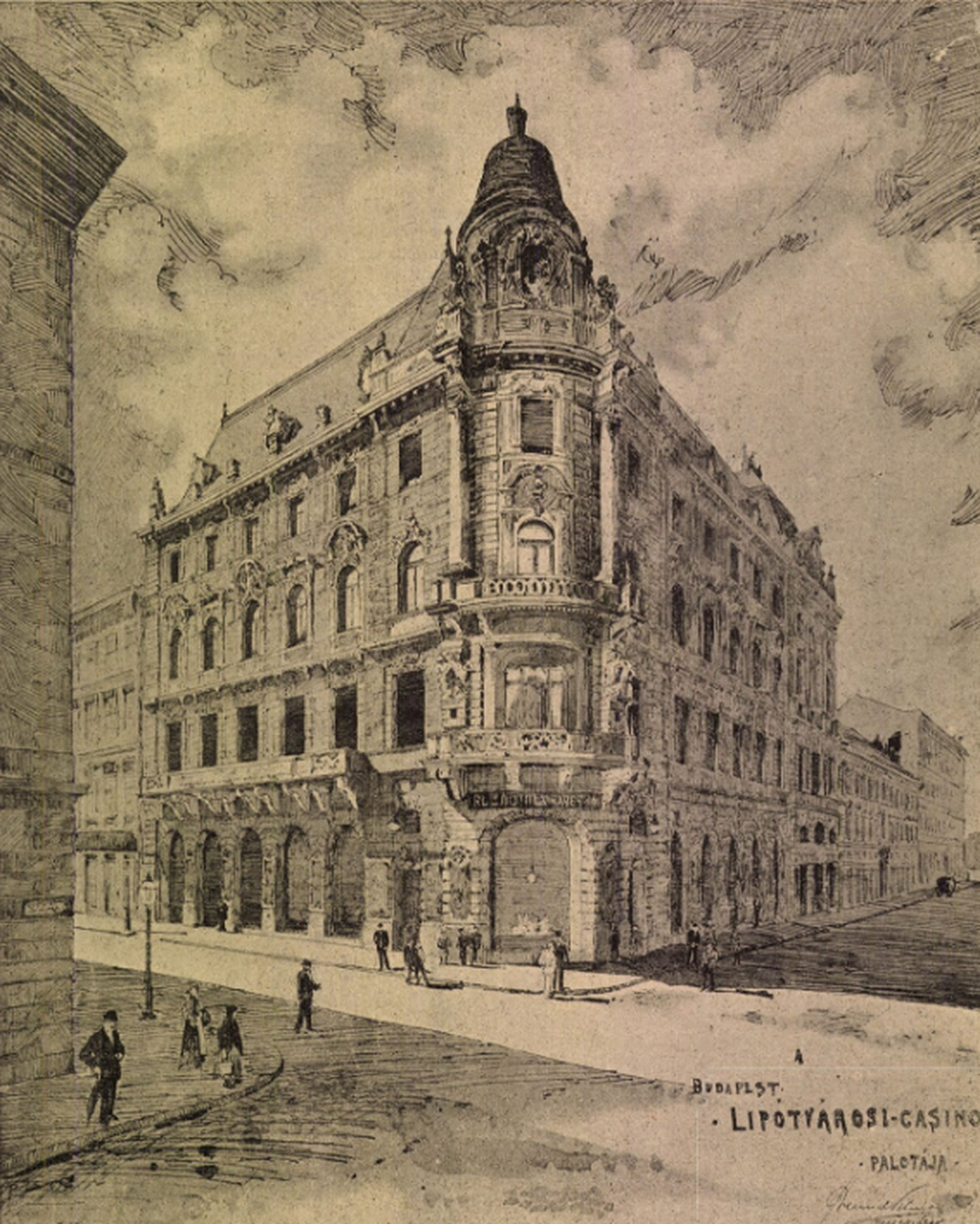 Az egykori Lipótvárosi Kaszinó épülete. Forrás: Építő Ipar, 1897, 9. szám, 62. oldal. 