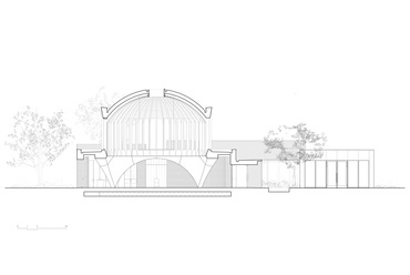 AA Metszet - Templomkomplexum, James Gorst Architects.