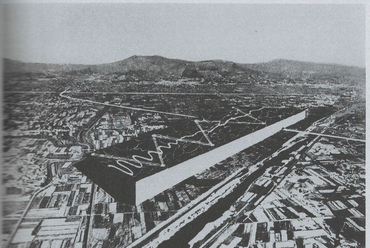 Archizoom Associati, "City, Assembly Line of the Social," in Casabella 350-351, 1970 – forrás: Elisa C. Cattanado (ed.), Andrea Branzi, E=mc2: The Project in the Age of Creativity, Actar Publishers, 2020, p. 305.