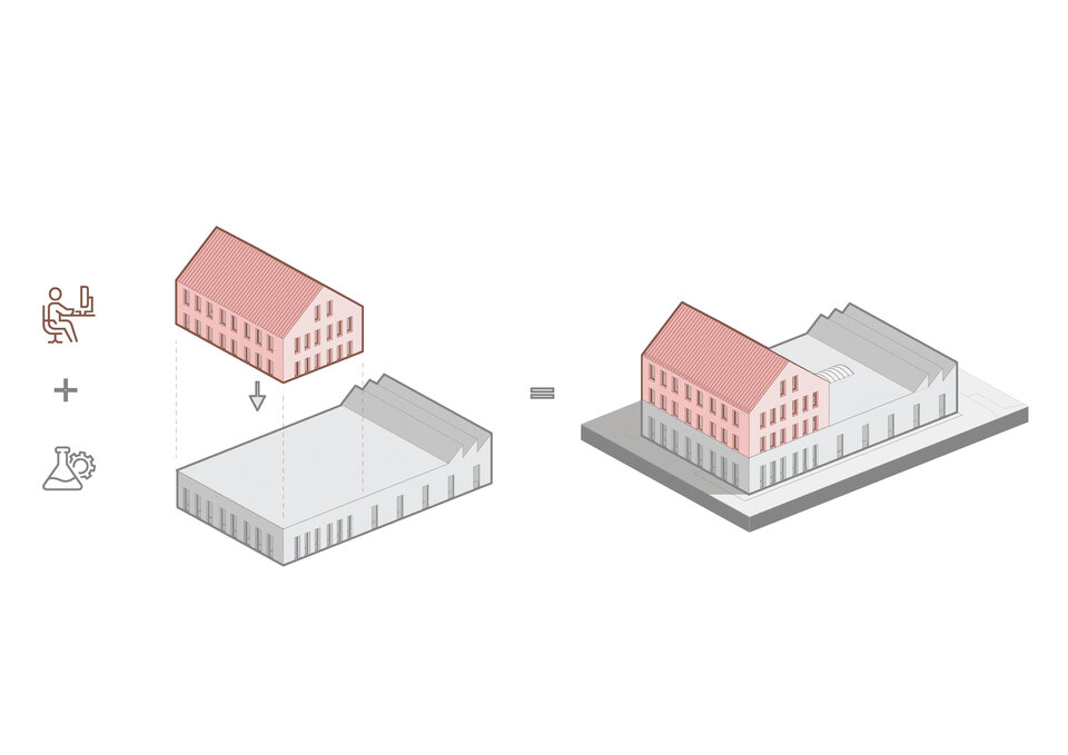 A Prolan új K+F épülete Budakalászon – LAB5 architects – koncepció ábra