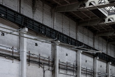 "Bringára váltva" technikatörténeti kiállítás az MMKM Északi Járműjavító Dízelcsarnokában – installációterv: Vannay Architecture – fotó: Danyi Balázs
