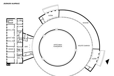 népligeti TIT Planetárium belsőépítészeti áttervezése/ jelenlegi alaprajz
