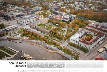 Tartu Belvárosi Kulturális Központ és környezetének építészeti tervpályázata – tervező: DVM group, 4D Tájépítész Iroda – forrás: DVM group
