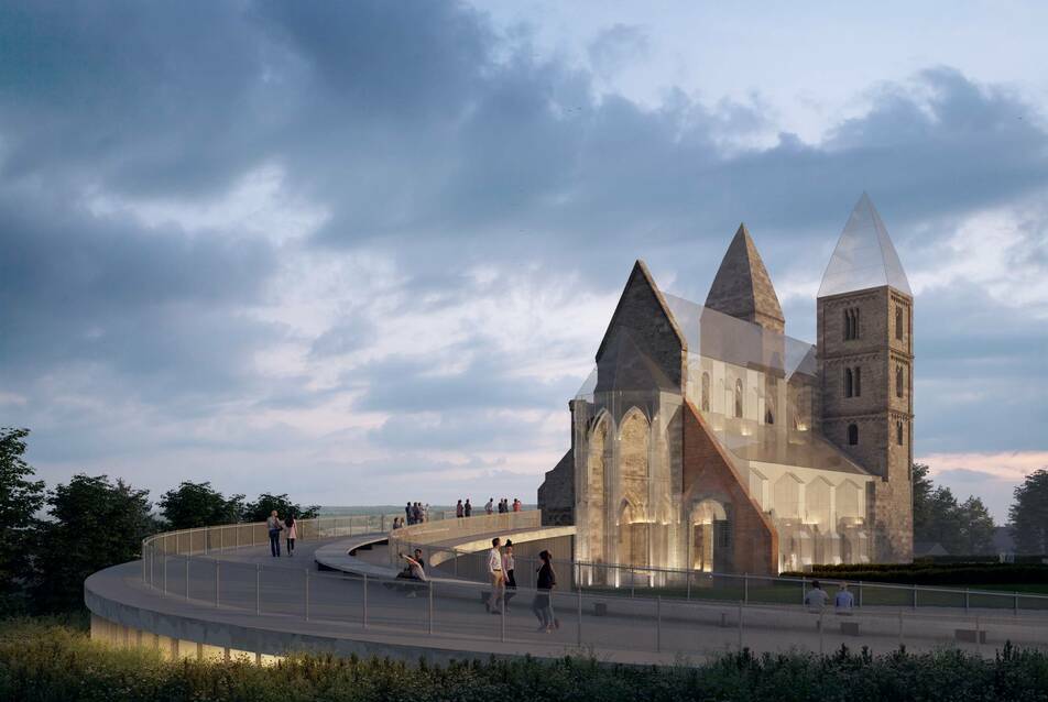 SZILUETT – Múlt és jövő Zsámbék felett – A DAW Építész Stúdió terve a zsámbéki öregtemplom és környezetének megújítására