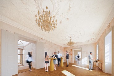 A Konkrét Stúdió II. díjas pályaműve az az esztergomi Sándor-palota felújítására kiírt pályázaton
