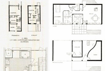 J.P. Oud mintaháza és Le Corbusier pessaci családi háza. Forrás: Tér és Forma 1928. június
