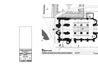 Templom alaprajza. Zsámbéki romtemplom és környezetének megújítása. Xdot Építésziroda. 2023.
