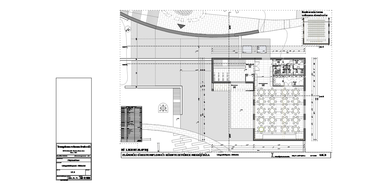 Látogatóközpont alaprajza, földszint. Zsámbéki romtemplom és környezetének megújítása. Xdot Építésziroda. 2023.
