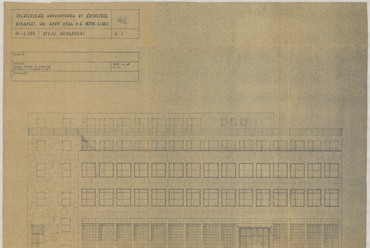Vince Pál "888" jeligével beadott pályázati terve a Világosság Könyvnyomda és az SZDP székház épületére, 1947. MÉM MDK Múzeumi Osztály, leltári szám: 2023.18.5.
