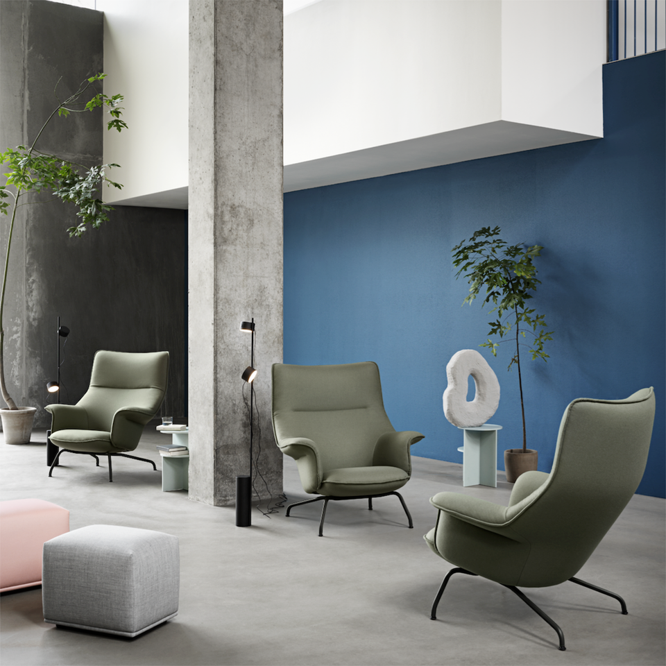 Doze Lounge szék további Muuto termékek között. Forrás: MillerKnoll
