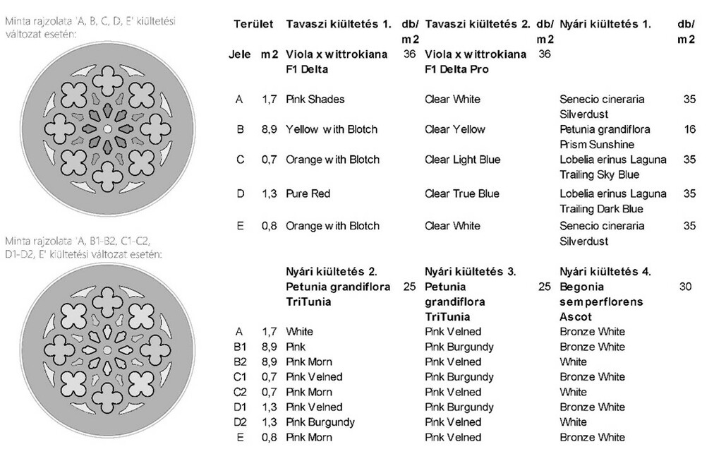 Egynyári kiültetés variációk (Főmterv - Korzó Stúdió Konzorcium)
