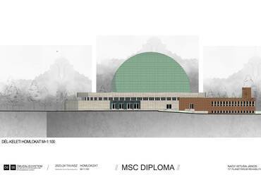 Meglévő állapot. A népligeti Planetárium rehabilitációja. Nagy István János diplomaterve. 2024.
