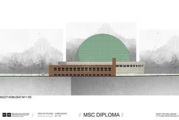 Meglévő állapot. A népligeti Planetárium rehabilitációja. Nagy István János diplomaterve. 2024.
