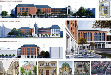 Homlokzatok. A Károli Gáspár Református Egyetem új épületegyüttese – Az A3 Építész Kft. kiemelt megvételt nyert terve. 2024.
