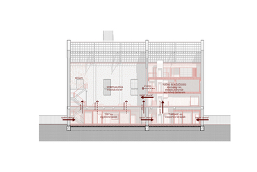 Terápiás közösségi épület koncepciója. Függőségkezelő rehabilitációs központ, Ászár. Móré Judit diplomaterve. 2024. 
