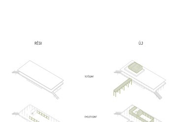 Axonometria. A Misina-tető komplex fejlesztése, Pécs. AU.ROOM Építész Műhely Kft. 2023-24.
