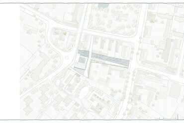 Helyszínrajz. Ifjúsági és Felnőttképzési központ, Múzeumbővítés, Sepsiszentgyörgy. Popa-Müller Dávid diplomaterve. 2024. 
